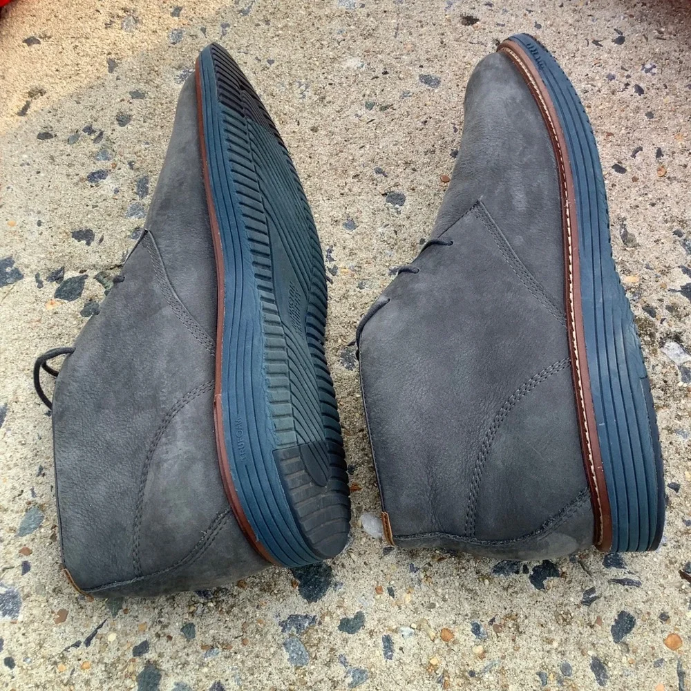 Johnston & Murphy Mens Gray Nubuck Leather Chukka Boots Trufoam 20-7919 11M